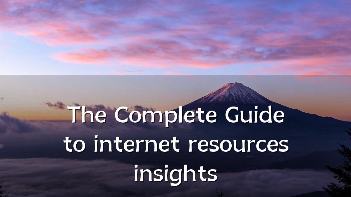 The Complete Guide to internet resources insights